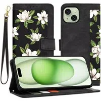 Custodia per Apple iPhone 15 Plus, Techsuit, FlipCraft, Nera — 3