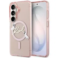 Custodia MagSafe per Samsung Galaxy S26 S942, Karl Lagerfeld, IML Choupette Karl Script Logo, Rosa — 3