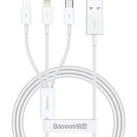 Cavo di ricarica USB-A - Lightning / microUSB / USB-C Baseus Superior 3in1 Series, 20W, 0,5m, Bianco P10320105221-01 — 3