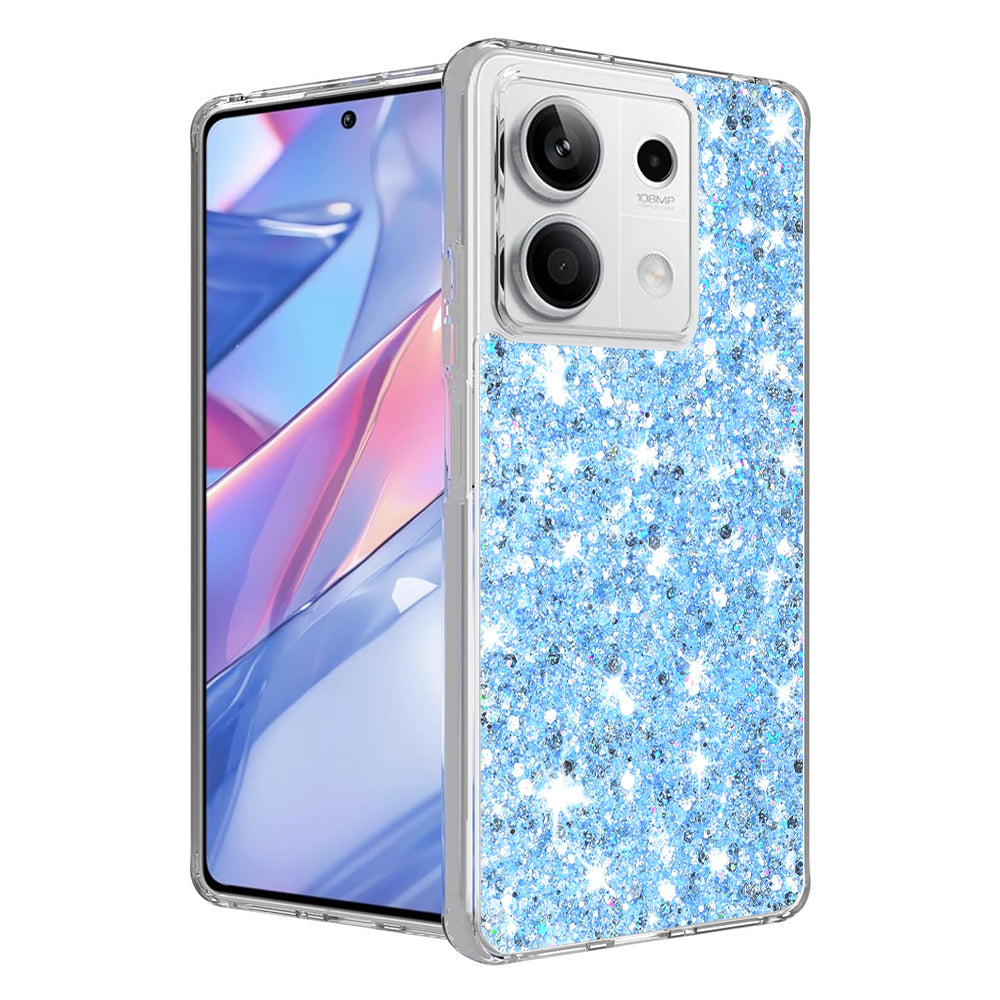 Custodia per Xiaomi Redmi Note 13 5G, Techsuit, Sparkly Glitter, Blu