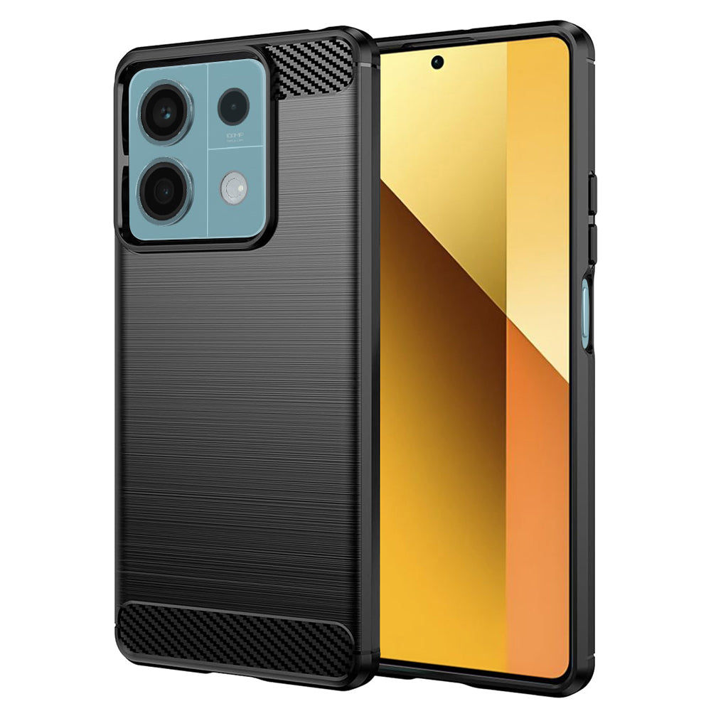 Custodia per Xiaomi Redmi Note 13 5G, Techsuit, Carbonio, Nera