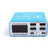 Caricabatterie Stazione Relife RL-304N, 87W, 3A, 2 x USB-C - 4 x USB-A, Blu — 3