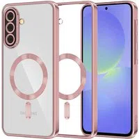 Custodia MagSafe per Samsung Galaxy A56 A566 / A36 A366, Techsuit, Luxury Crystal, Rosa — 3