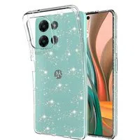Custodia per Motorola Moto G75, Techsuit, SparkleSkin, Trasparente — 3