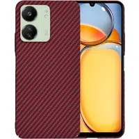 Custodia per Xiaomi Redmi 13C 5G / 13C / Poco C65, Techsuit, Carbonite FiberShell, Rossa — 3