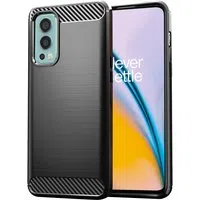 Custodia per OnePlus Nord 2 5G, Techsuit, Carbonio, Nera — 3