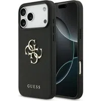 Custodia per Apple iPhone 17 Pro Max, Guess, 4G Grained Big and Classic Logo, Nera — 3
