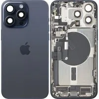 Cover Batteria Apple iPhone 15 Pro Max, Con Scocca Centrale, Parti Complete, Blu (Blue Titanium), Swap Premium — 3