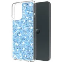 Custodia per Motorola Moto G14, Techsuit, Sparkly Glitter, Blu — 3