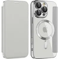Custodia MagSafe per Samsung Galaxy A17 5G, Techsuit, SmartMag Book, Grigio — 3