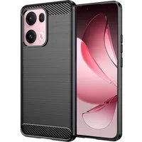 Custodia per Oppo Reno13 Pro, Techsuit, Carbonio, Nera — 3