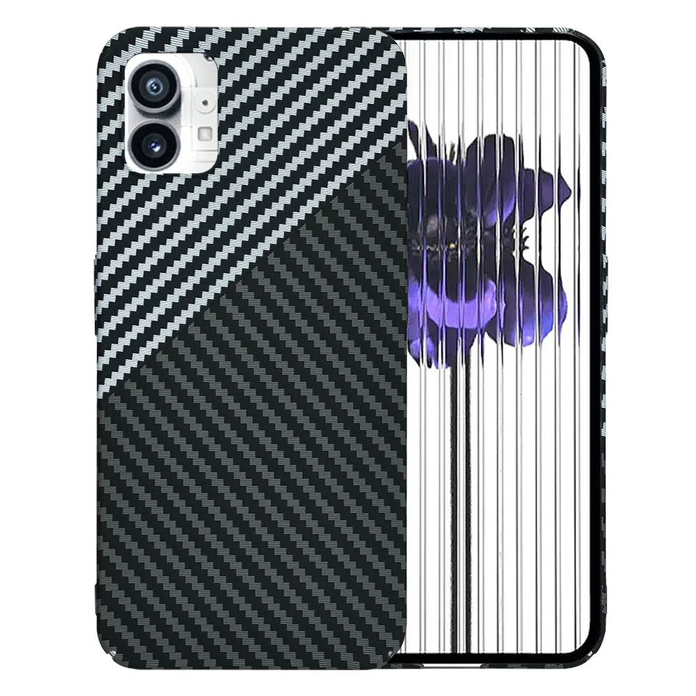 Custodia per Nothing Phone (1), Techsuit, Carbonite FiberShell, Nero Grigio — 2
