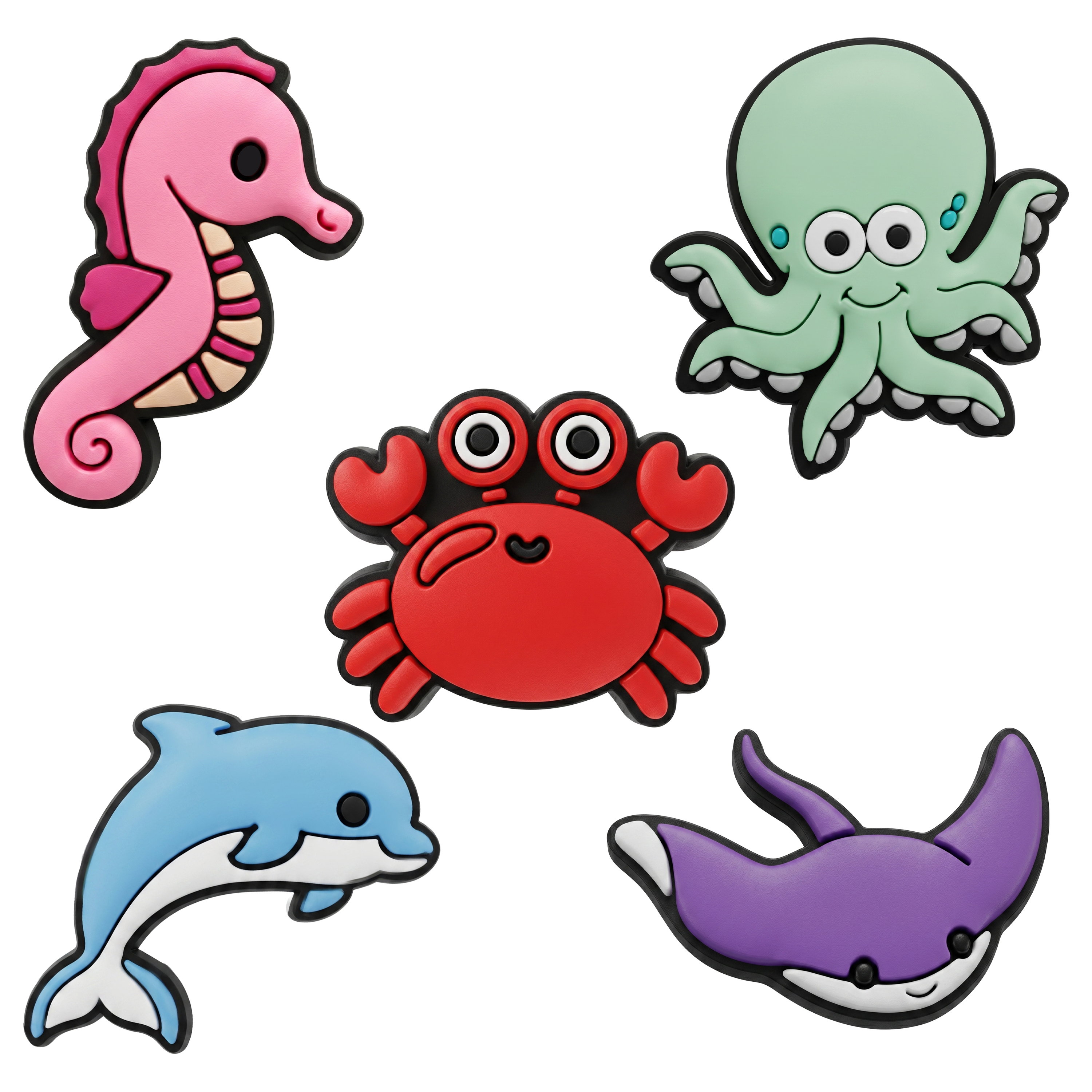 Sticker 3D OEM Ocean per Custodia Telefono / Tablet, Set da 5 pezzi, Multicolore