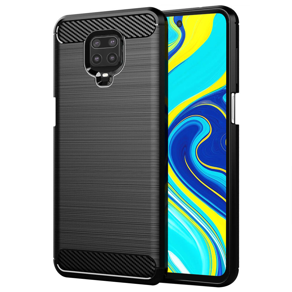Custodia per Xiaomi Redmi Note 9S / Note 9 Pro / Note 9 Pro Max, Techsuit, Carbonio, Nera
