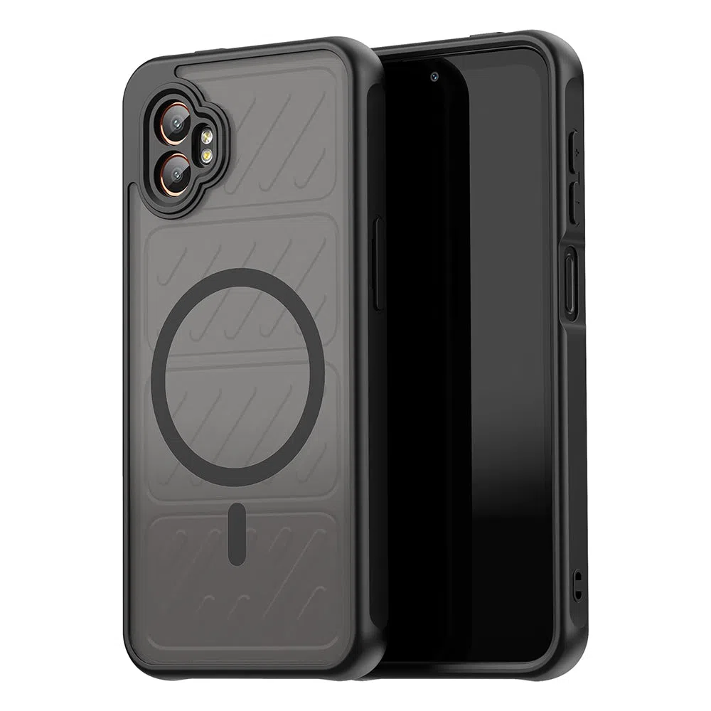 Custodia MagSafe per Samsung Galaxy XCover7 Pro, Techsuit, HaloFrost II, Nera — 2