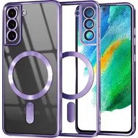 Custodia MagSafe per Samsung Galaxy S21 FE 5G G990, Techsuit, Luxury Crystal, Viola Chiaro — 3