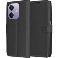 Custodia per Oppo A3 4G / A3, Techsuit, Leather Folio, Nera — 3