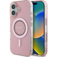 Custodia MagSafe per Apple iPhone 16, Guess, Anello con Strass IML, Rosa — 3