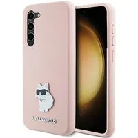 Custodia per Samsung Galaxy S23+ S916, Karl Lagerfeld, Silicone Choupette Metal, Rosa — 3