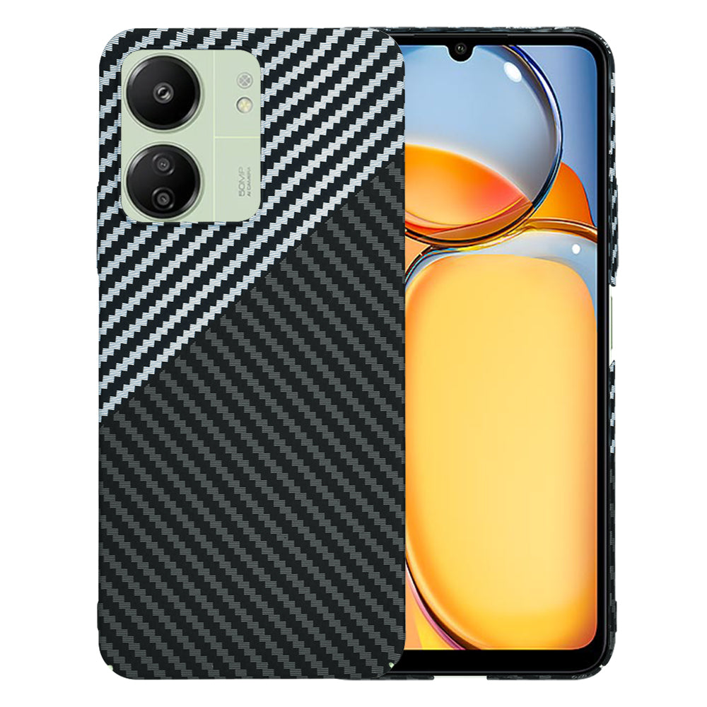 Custodia per Xiaomi Redmi 13C 5G / 13C / Poco C65, Techsuit, Carbonite FiberShell, Nero Grigio
