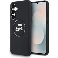 Custodia MagSafe per Samsung Galaxy S25 FE, Karl Lagerfeld, Silicone Karl & Choupette's Heads, Nera — 3