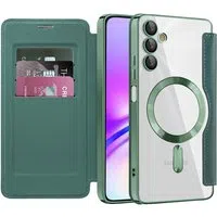 Custodia MagSafe per Samsung Galaxy A05s A057, Techsuit, SmartMag Book, Verde — 3