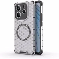 Custodia MagSafe per Xiaomi Redmi Note 14 5G, Techsuit, HoneyComb Shield, Bianca — 3