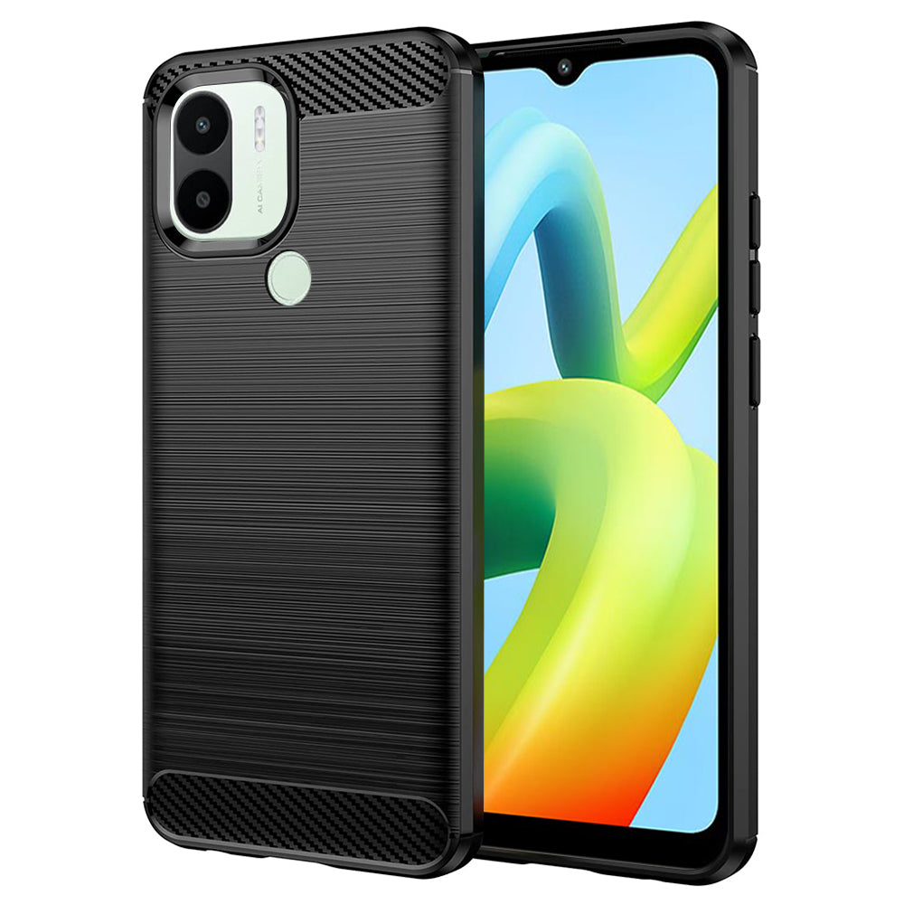 Custodia per Xiaomi Redmi A2+ / A1+, Techsuit, Carbonio, Nera
