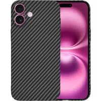 Custodia per Apple iPhone 16 Plus, Techsuit, Carbonite FiberShell, Nera — 3