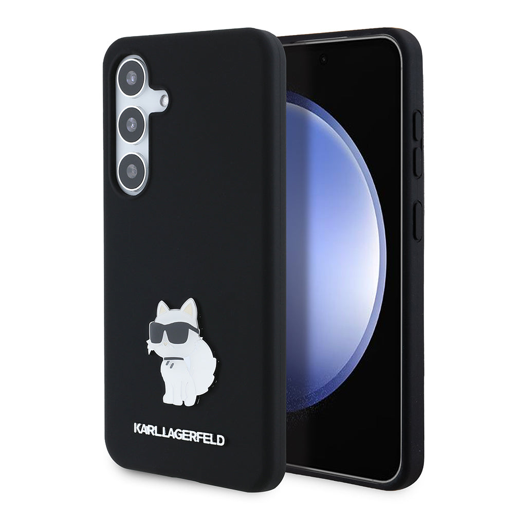 Karl Lagerfeld Custodia per Samsung Galaxy S24 S921, Karl Lagerfeld, Silicone Choupette, Nera