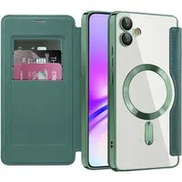 Custodia MagSafe per Samsung Galaxy A05 A055, Techsuit, SmartMag Book, Verde — 3