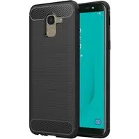 Custodia per Samsung Galaxy J6 J600, Techsuit, Carbonio, Nera — 3
