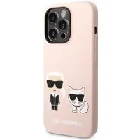 Custodia MagSafe per Apple iPhone 14 Pro Max, Karl Lagerfeld, Silicone Body Karl & Choupette, Rosa — 3