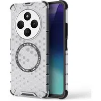 Custodia MagSafe per Xiaomi Poco C75 / Redmi 14C, Techsuit, HoneyComb Shield, Bianca — 3