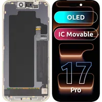 Display con Touchscreen MP compatibile con Apple iPhone 17 Pro, con Cornice, Versione OLED FHD IC Movable, Nero — 3