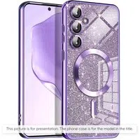 Custodia MagSafe per Apple iPhone 17 Air, Techsuit, Luxury Glitter, Lilla Chiaro — 3