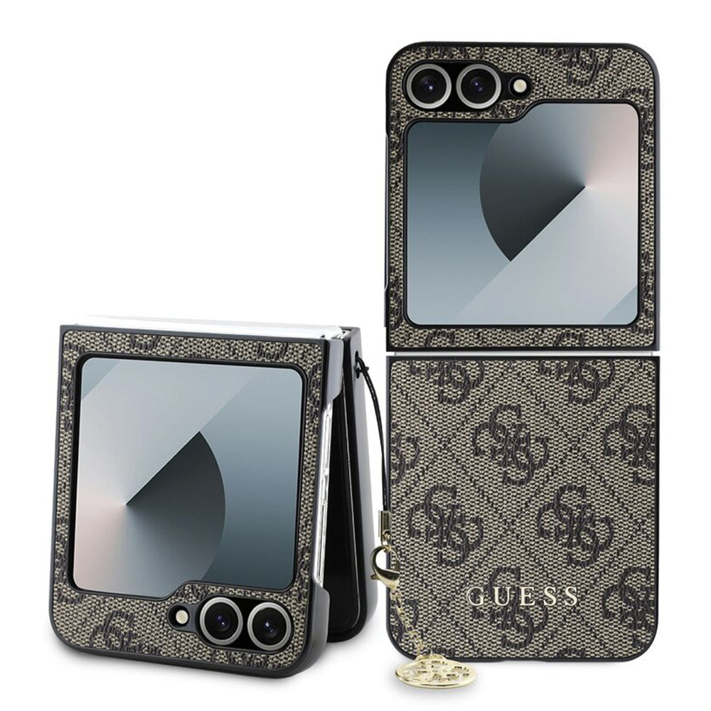 Guess Custodia per Samsung Galaxy Z Flip7 FE F761 / Z Flip6 F741, Guess, 4G Charm, Marrone