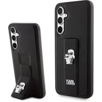 Custodia MagSafe per Samsung Galaxy S23 FE S711, Karl Lagerfeld, Saffiano Gripstand Karl & Choupette, Nera — 3