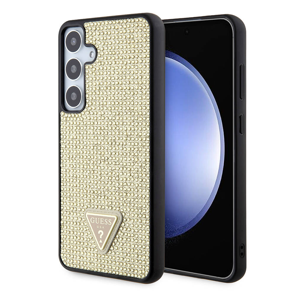 Guess Custodia per Samsung Galaxy S24+ S926, Guess, Rhinestone Triangle Logo, Dorata