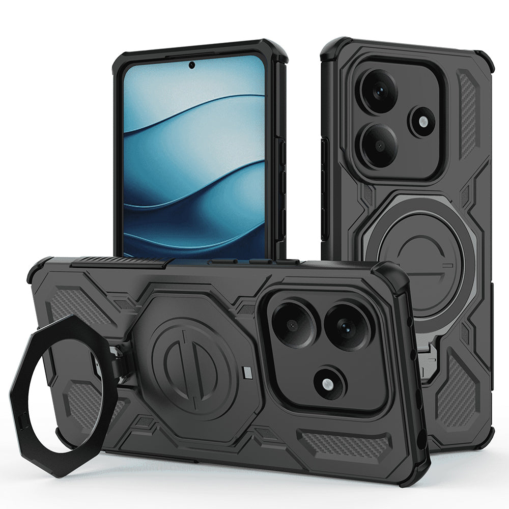 Custodia per Xiaomi Redmi Note 14 5G, Techsuit, Carbon Shield Pro, Nera
