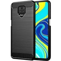 Custodia per Xiaomi Redmi Note 9S / Note 9 Pro / Note 9 Pro Max, Techsuit, Carbonio, Nera — 3