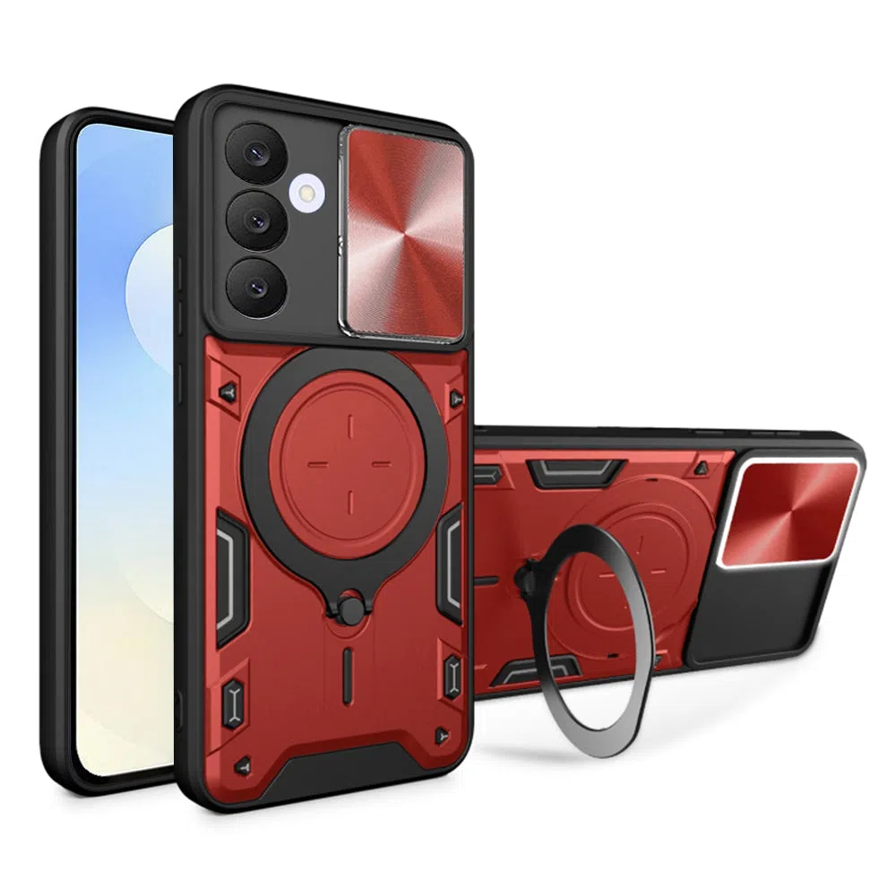 Custodia per Samsung Galaxy S25 FE, Techsuit, CamGuard Pro, Rossa — 2