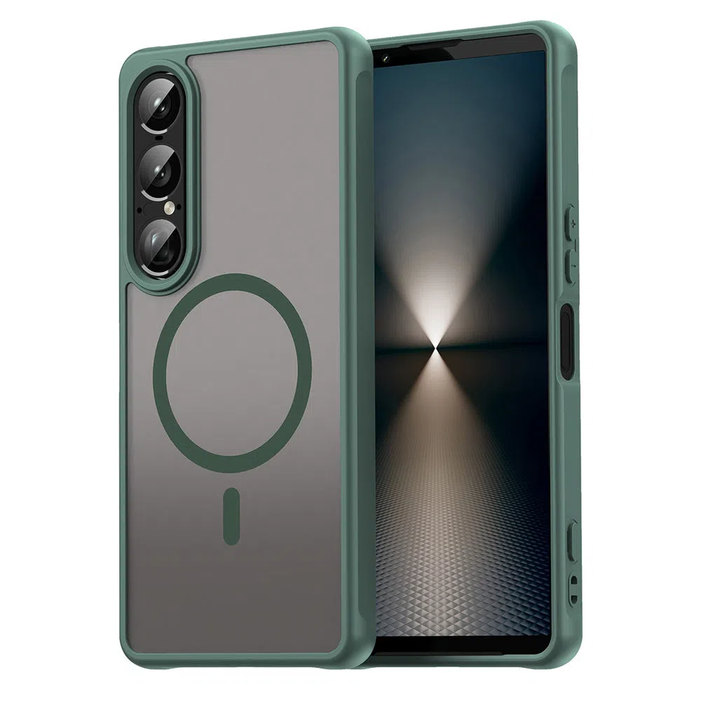 Custodia MagSafe per Sony Xperia 1 VII, Techsuit, HaloFrost II, Verde — 2