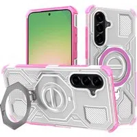 Custodia per Samsung Galaxy A56 A566, Techsuit, Carbon Shield Pro, Rosa — 3