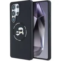 Custodia MagSafe per Samsung Galaxy S25 Ultra S938, Karl Lagerfeld, Silicone Double Heads, Nera — 3