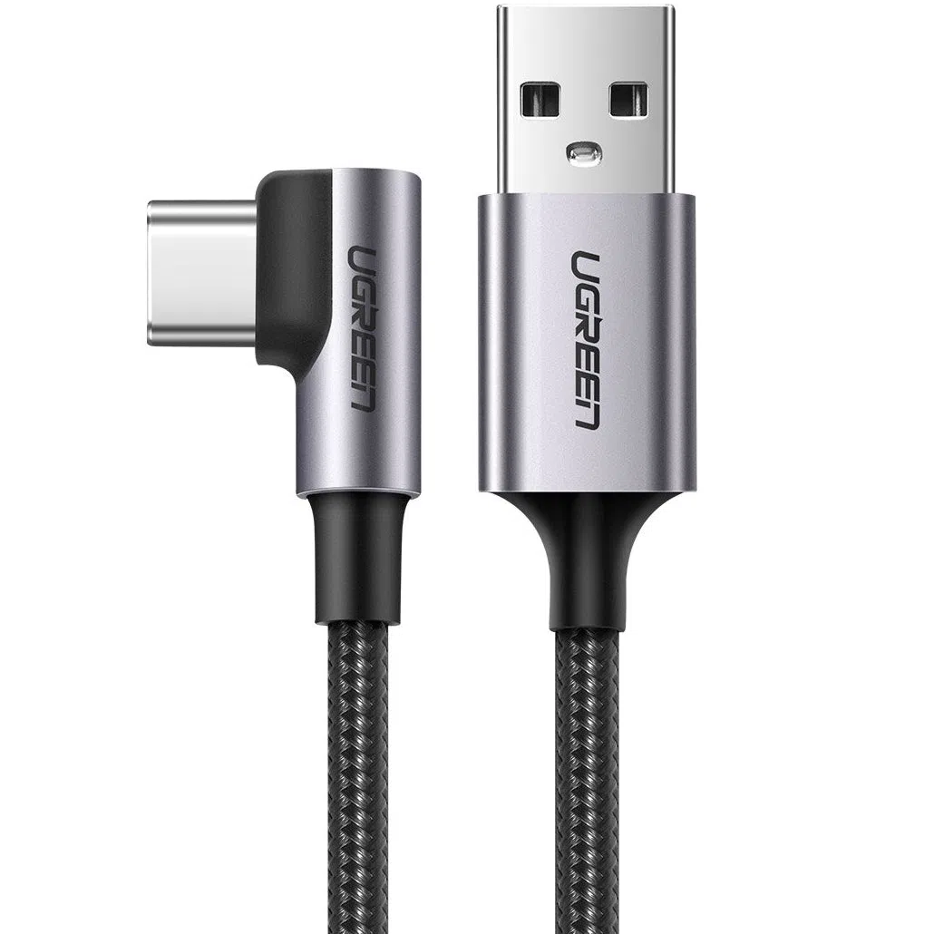 Cavo Dati e Ricarica USB-A - USB-C UGREEN US284 Angled, 18W, 1m, Grigio — 2