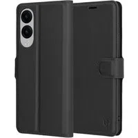 Custodia per Samsung Galaxy S25 Edge S937, Techsuit, Leather Folio, Nera — 3