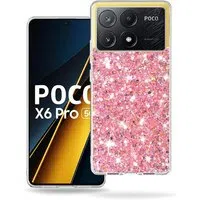 Custodia per Xiaomi Poco X6 Pro, Techsuit, Sparkly Glitter, Rosa — 3