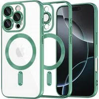 Custodia MagSafe per Apple iPhone 16 Pro, Techsuit, Luxury Crystal, Verde Chiaro — 3