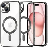 Custodia MagSafe per Apple iPhone 15, Techsuit, Luxury Crystal, Nera — 3